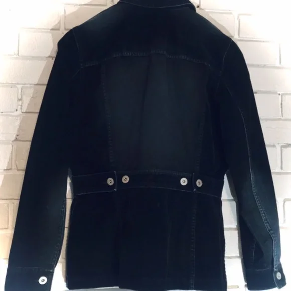 Liz Claiboure /LisJean Distressed Dark DenimJacket Sz Small - Picture 2 of 9